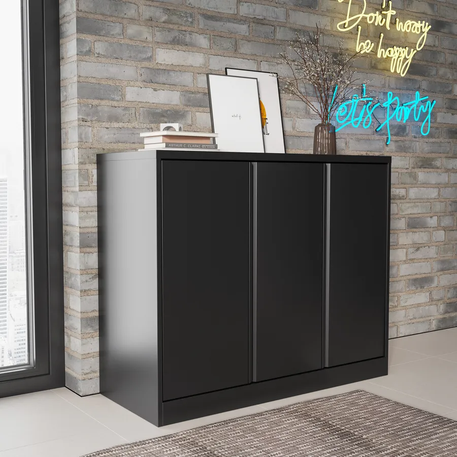 Metallbude Set 3 Ganci A S In Pelle E Acciaio, Nero, Design Moderno Minimalista, Per Appendere Cappotti E Borse