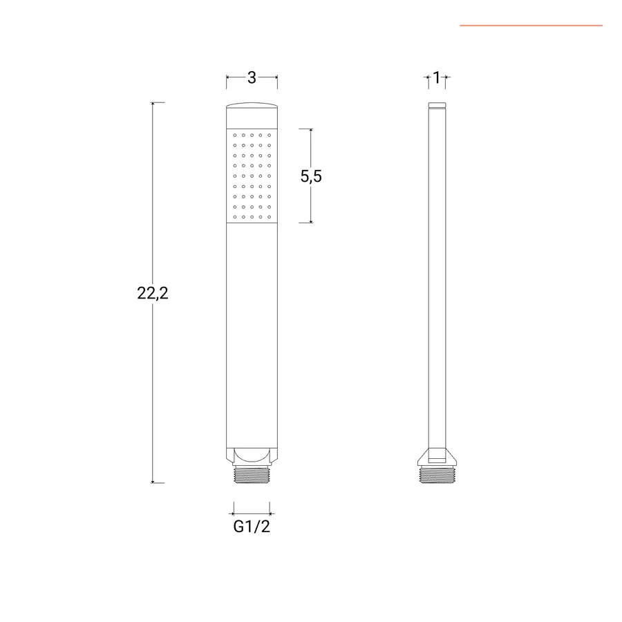 Doccetta Quadrata In ABS Nero Opaco - Con Ugelli Anticalcare E Attacco G 1/2” - Foto 4