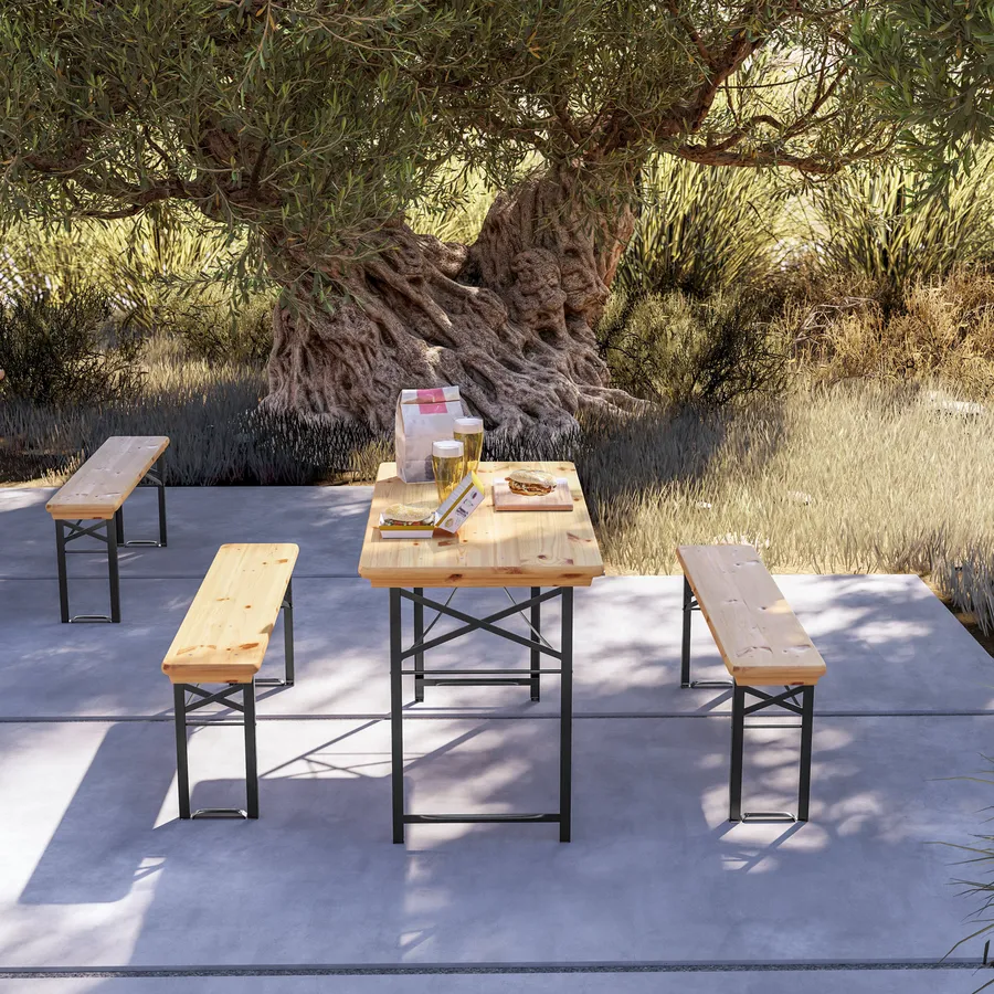 SDHYL Set di tavolo da pranzo, due sedie e una panca, set da 4 pezzi con piano in legno con gambe in metallo, per colazione in soggiorno, cucina, sala da pranzo, salvaspazio