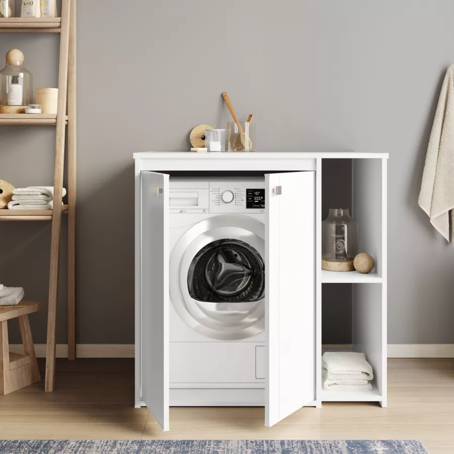 Armadio per lavatrice elegante - Mobile per Lavatrice Bianco 70