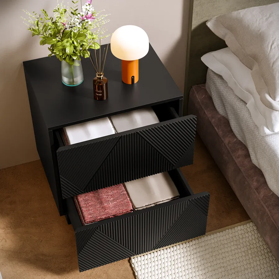 WOLTU Set di 2 Coodino Caera da Letto, Cassettiera a 2 Cassetti