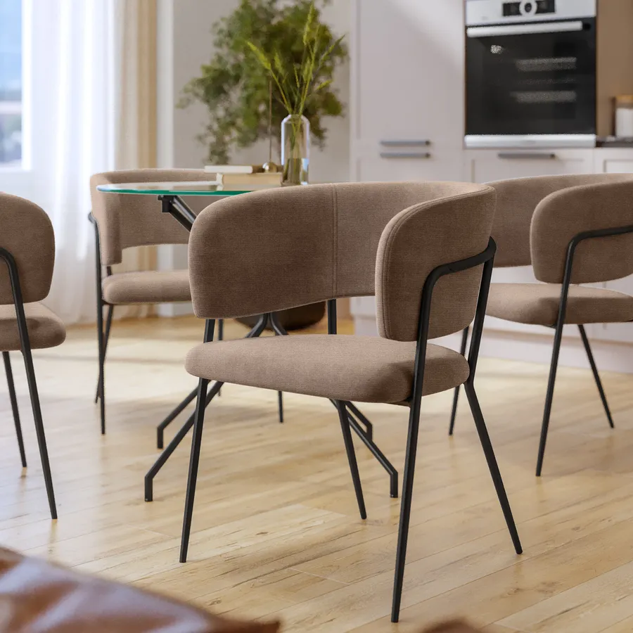 Set Köfering di 2 Sedie da Sala con Cuciture Decorative - Grigio Chiaro