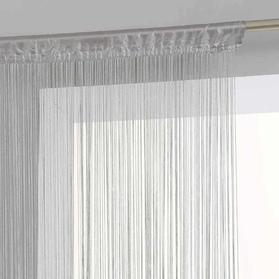 1x Tenda A Fili, 90 X 245 Cm, Con Passante, Per Porte E Finestre Del Balcone, A Frange Accorciabili Beige 85216894