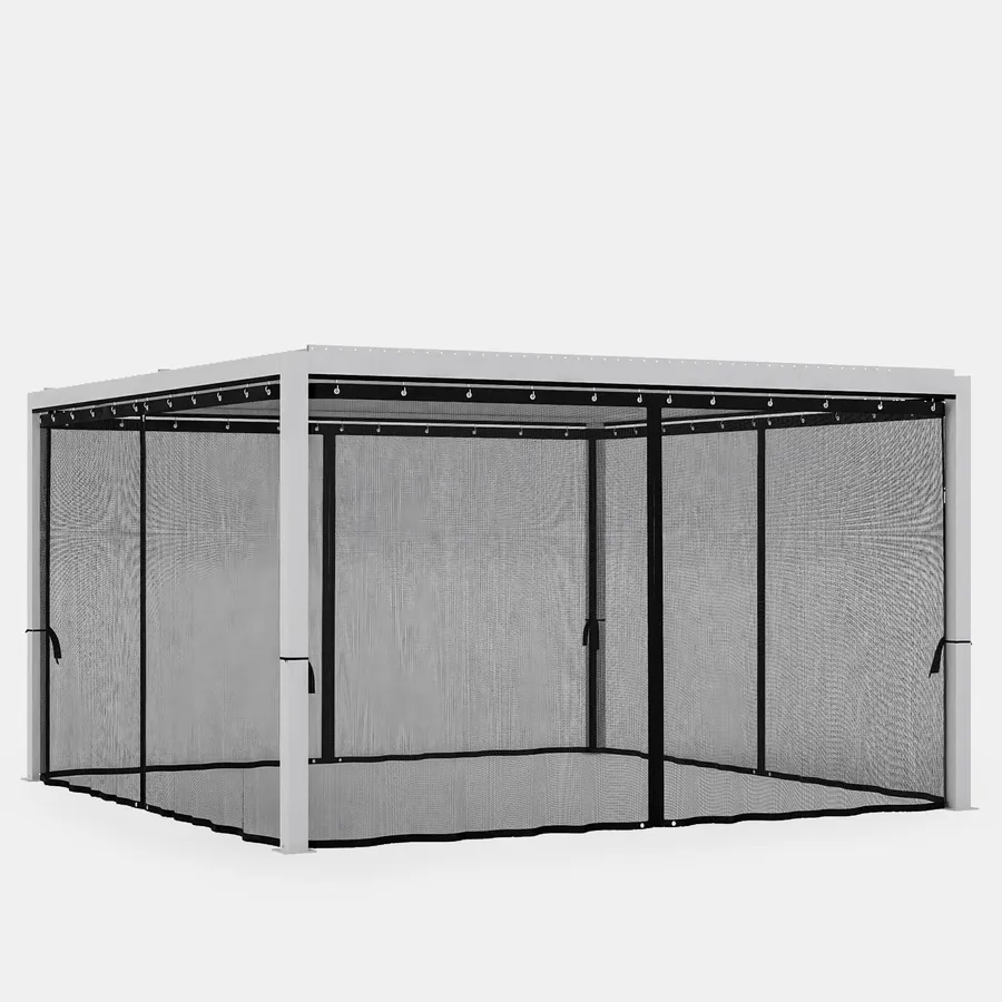 Set 2 Pareti Laterali per Gazebo 3x3m e 3x6m con Finestre 293x193 cm in