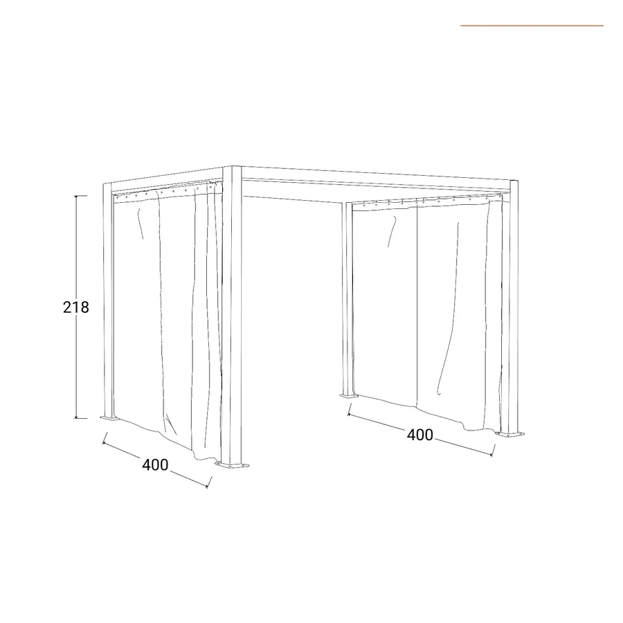 SET TELI LATERALI + ZANZARIERE PER PERGOLA 3X3 OCEAN BIANCHI - Gazebi