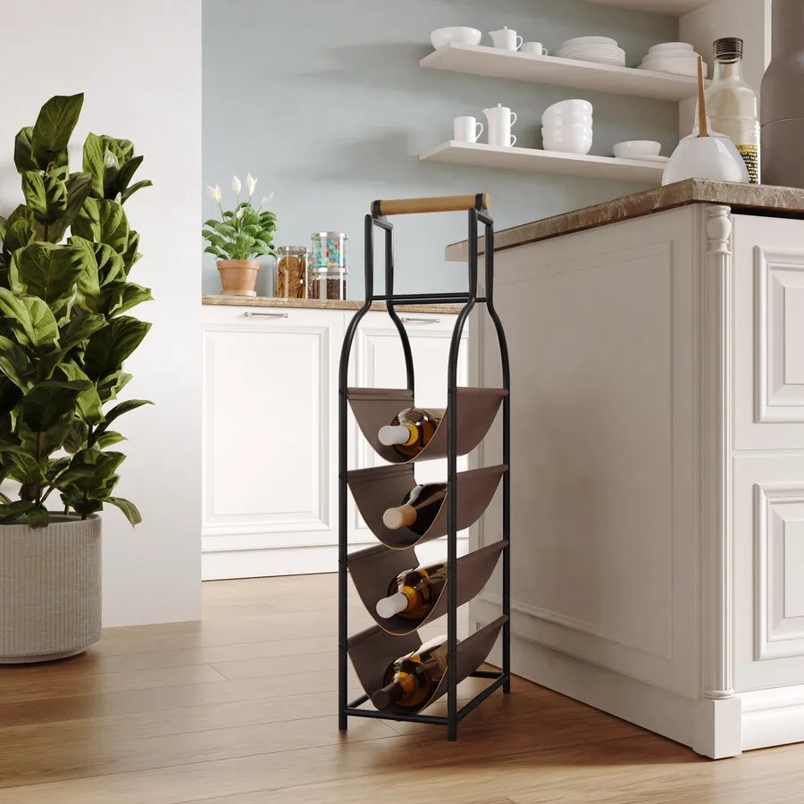 Portabottiglie - Industrieel Ontwerp - Legno E Metallo - Foto 10