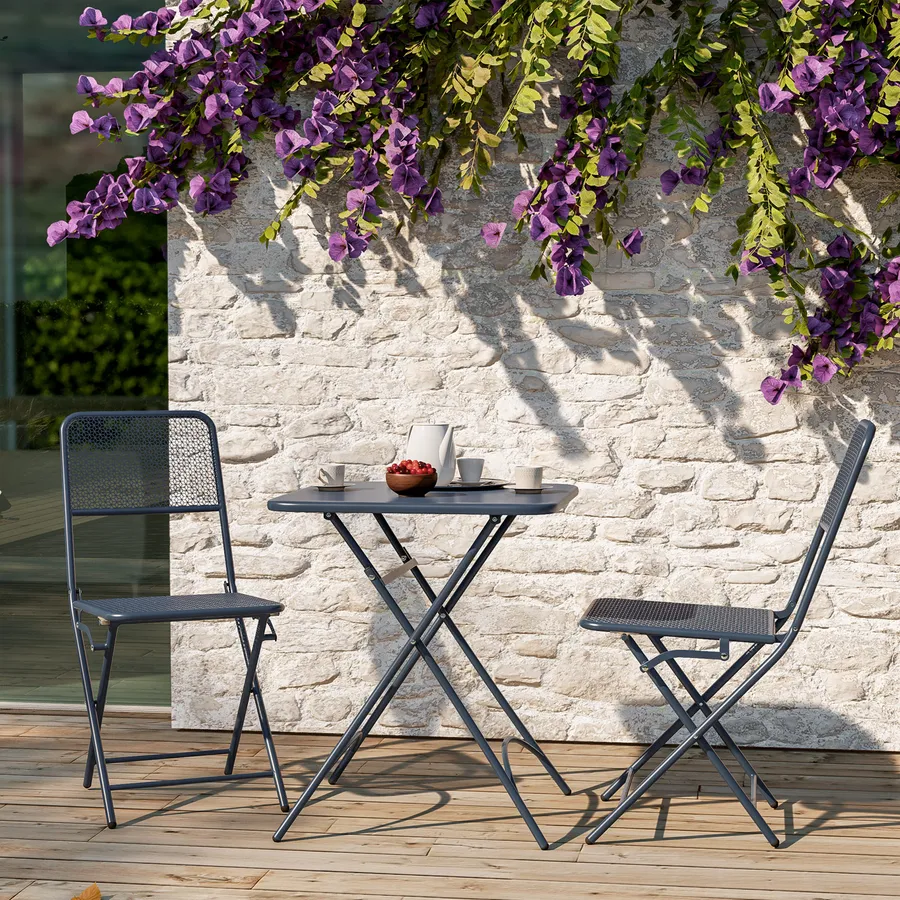 Tavolo Pieghevole Milton & Oldbrook Valongo 60x60 Cm In Nero – Compatto E Resistente Per Interni Ed Esterni