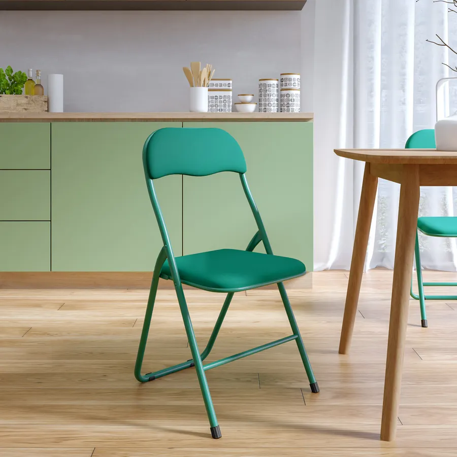 Set Di Due Sedie Da Campeggio Pieghevoli Con Struttura Confortevole E Robusta E Portabicchieri Colore Verde Songmics