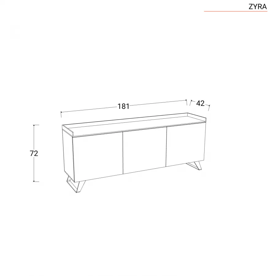 Disposizione trapezoidale porta TV L160 cm Pannello in melamina Zaffiro  Antracite