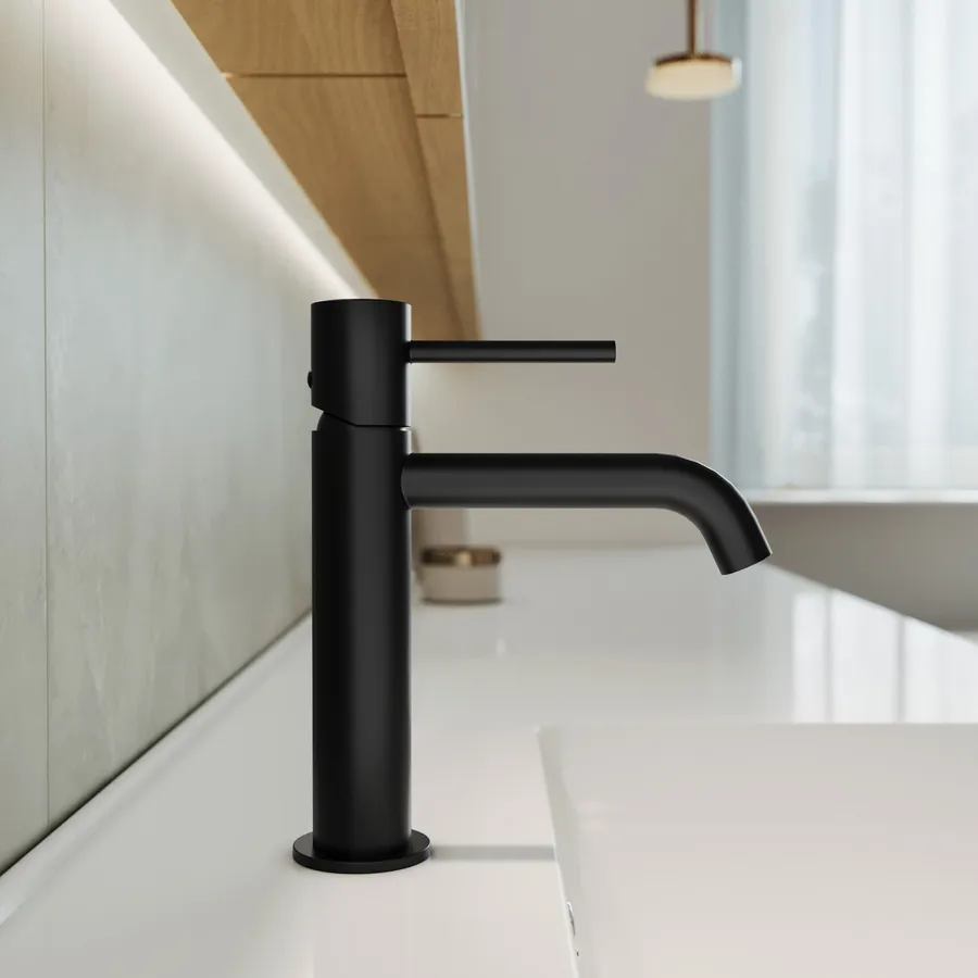 Rubinetto Monocomando Per Lavabo Bagno In Ottone - Finitura Antica, Valvola Ceramica, Becco Girevole 360°