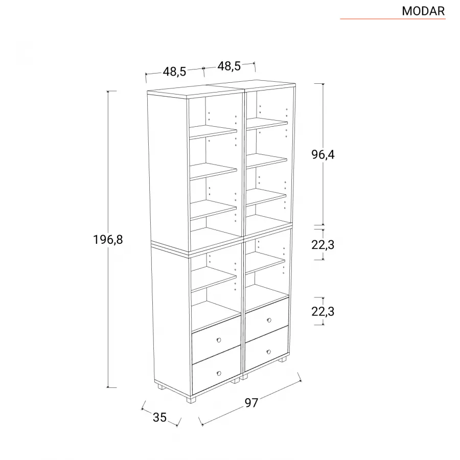 Mobile porta tv 110 cm in legno rovere chiaro e metallo bianco - Olaf