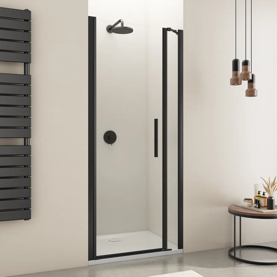 Parete Doccia Battente In Vetro 8mm | Per Nicchia | Easy-Clean Reversibile | H 200cm - Foto 2