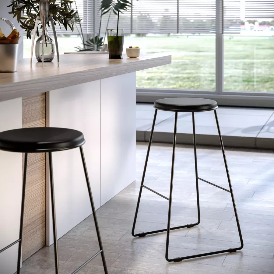 DanDiBo 96052 Sgabello Per Fiori Con Vaso In Metallo - Nero - Altezza 45 Cm - Portata 20 Kg