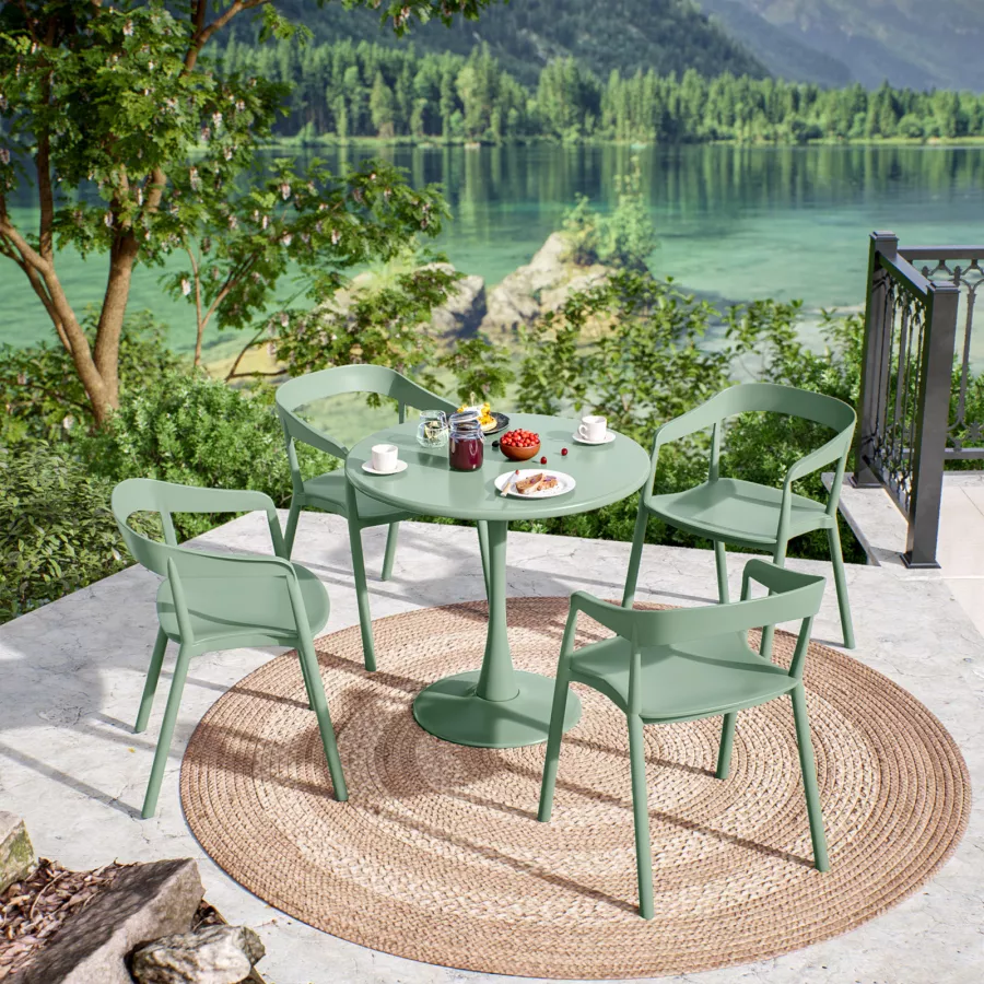 Schienale Alto Comfort Sedia Impilabile Secur Resina Greenpol
