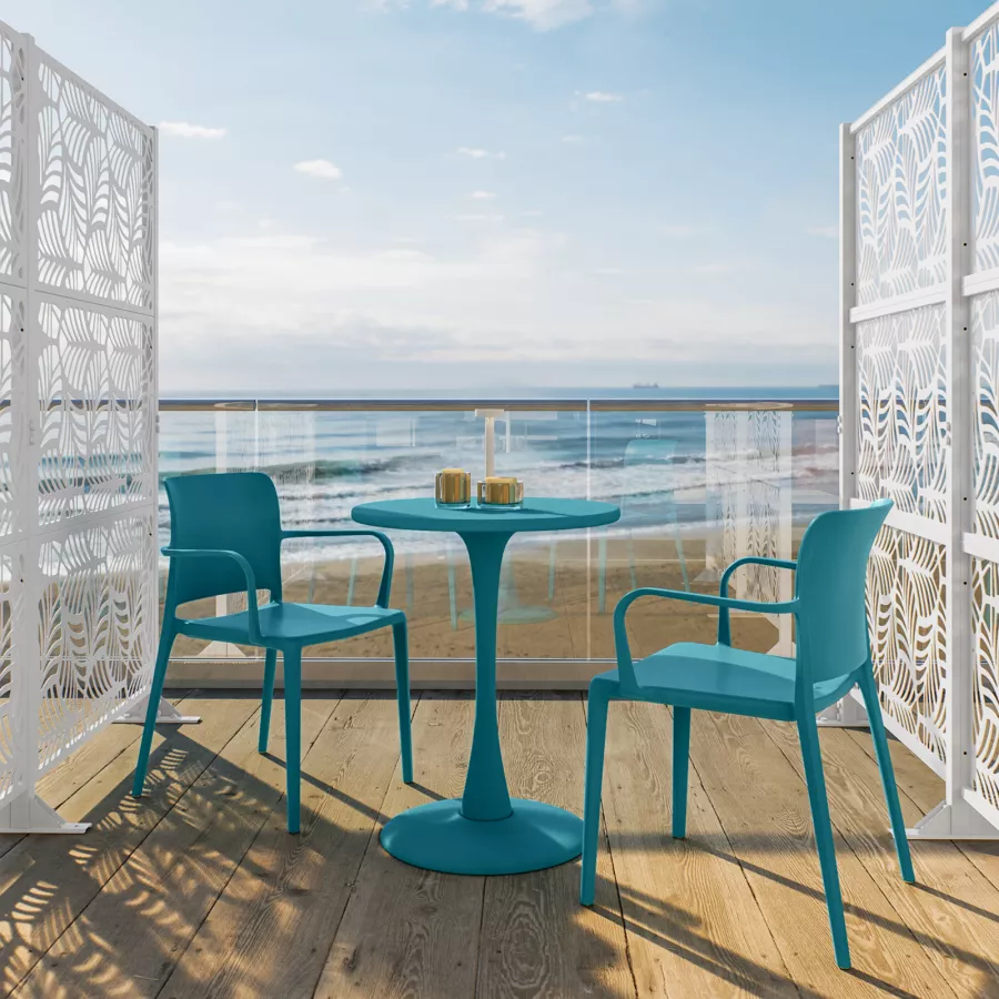 Sedia Algarra CP Bali Blu Con Bracci Fissi - Design Comodo Per Interni