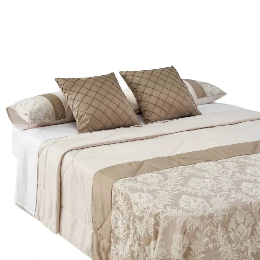 Autrefois Biot Boutis 230 x 250 cm con 2 federe 65 x 65 cm, copriletto trapuntato per 2 persone, piano letto fiori