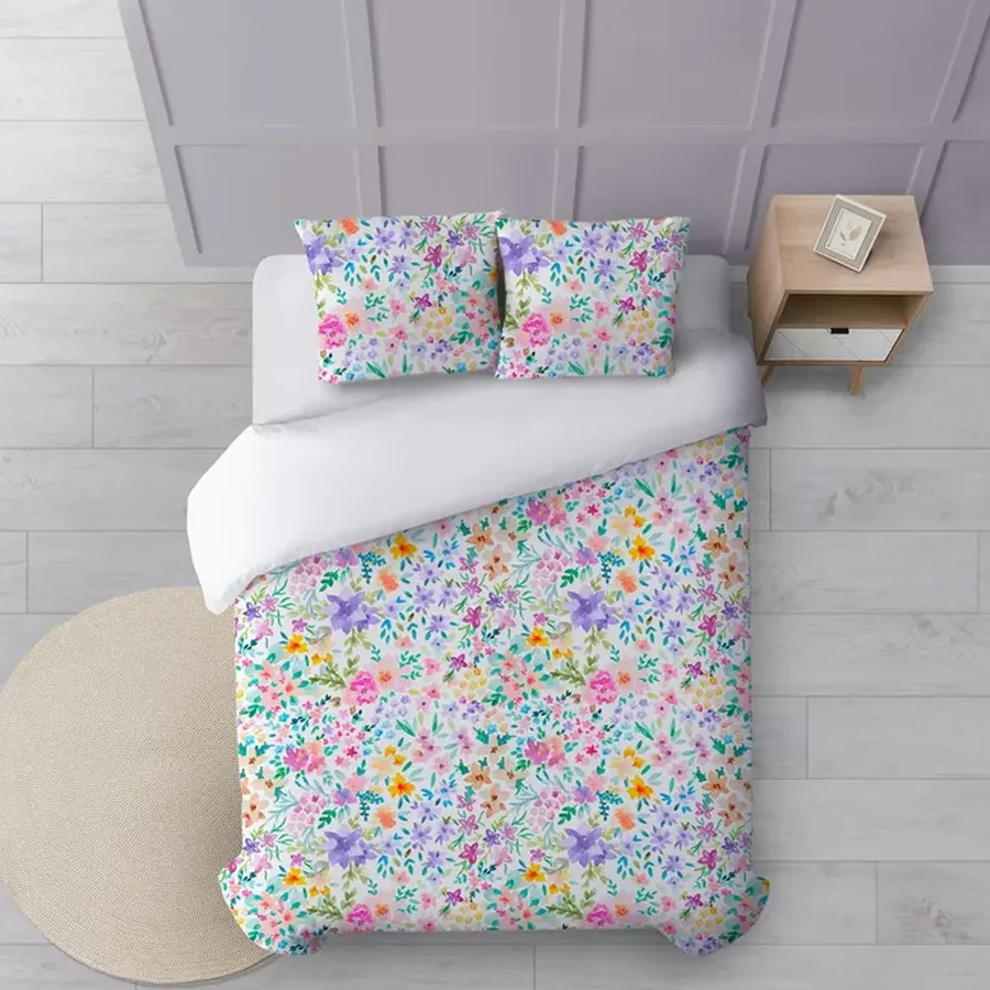 Monaco Copripiumino 100% Cotone 144 Fili – Reversibile Con Federa Rosa, Misure 150x220 Cm Per Letto 90