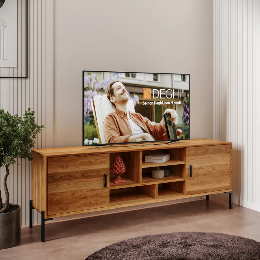 VidaXL Mobile TV 2 Pezzi In Legno Massello Di Acacia - Scaffale TV Regolabile Stile Industriale, Ripiano Inferiore 120x30x23 Cm, Superiore 110x30x45 Cm - 4