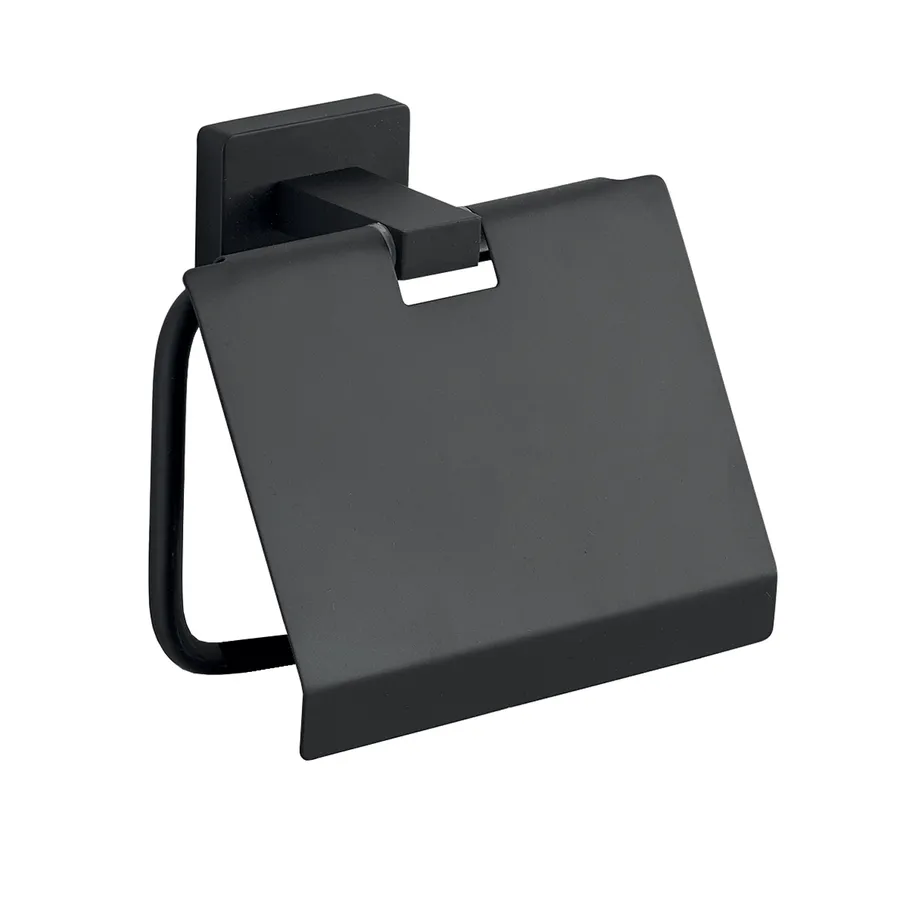 Portarotolo in acciaio nero - Black Rock