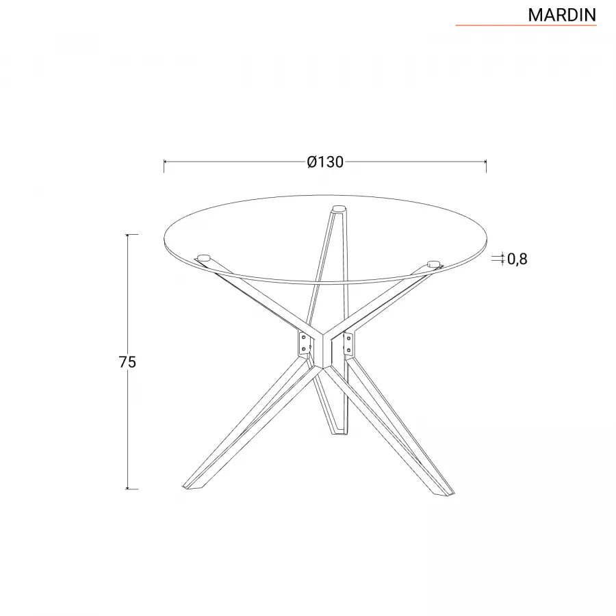 Tavolo da pranzo rotondo 130 cm top in marmo e struttura in