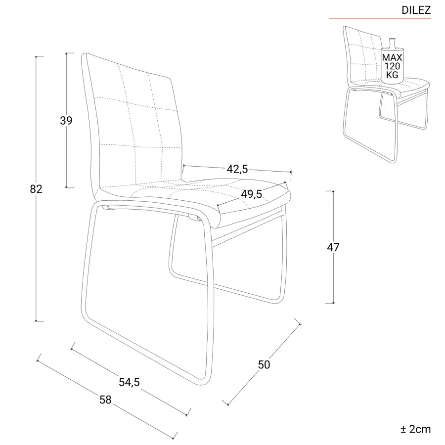 Set 4 sedie da ufficio in similpelle tortora con gambe a slitta cromo -  Dilez