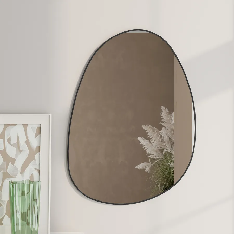 COSTWAY Specchio Da Parete Irregolare 89,5 X 66 Cm, Specchio Decorativo In Hd Con Cornice Rustica Design Astratto Per Bagno Soggiorno Ingresso Sala Da Pranzo 895 X 66 Cm 81989028