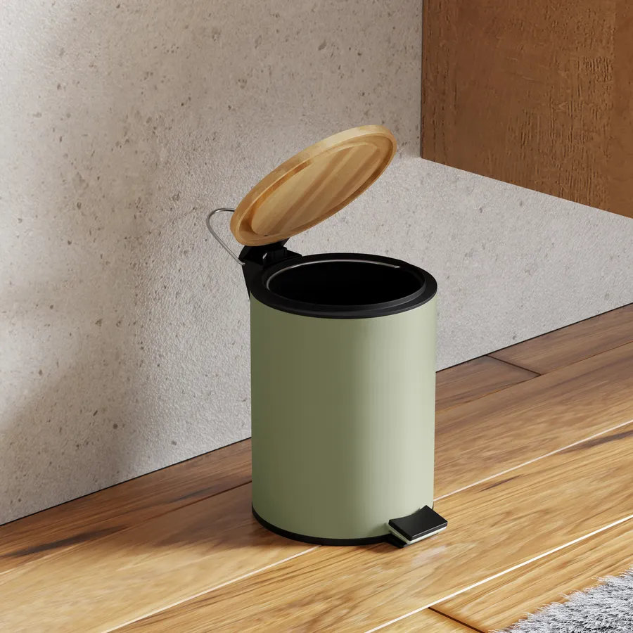 Cestino Con Coperchio Basculante Keeeper - 10 Litri, Argentato, Soft Touch - Foto 9