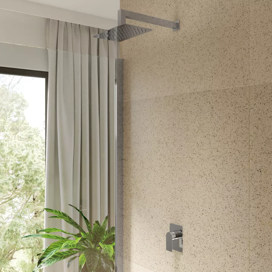 Braccio Doccia Estensibile Enoughtmen 25,4 Cm | Acciaio Inox Con Flangia E Nastro | Filetto 1/2'' NPT E G | Nichel Spazzolato - 3