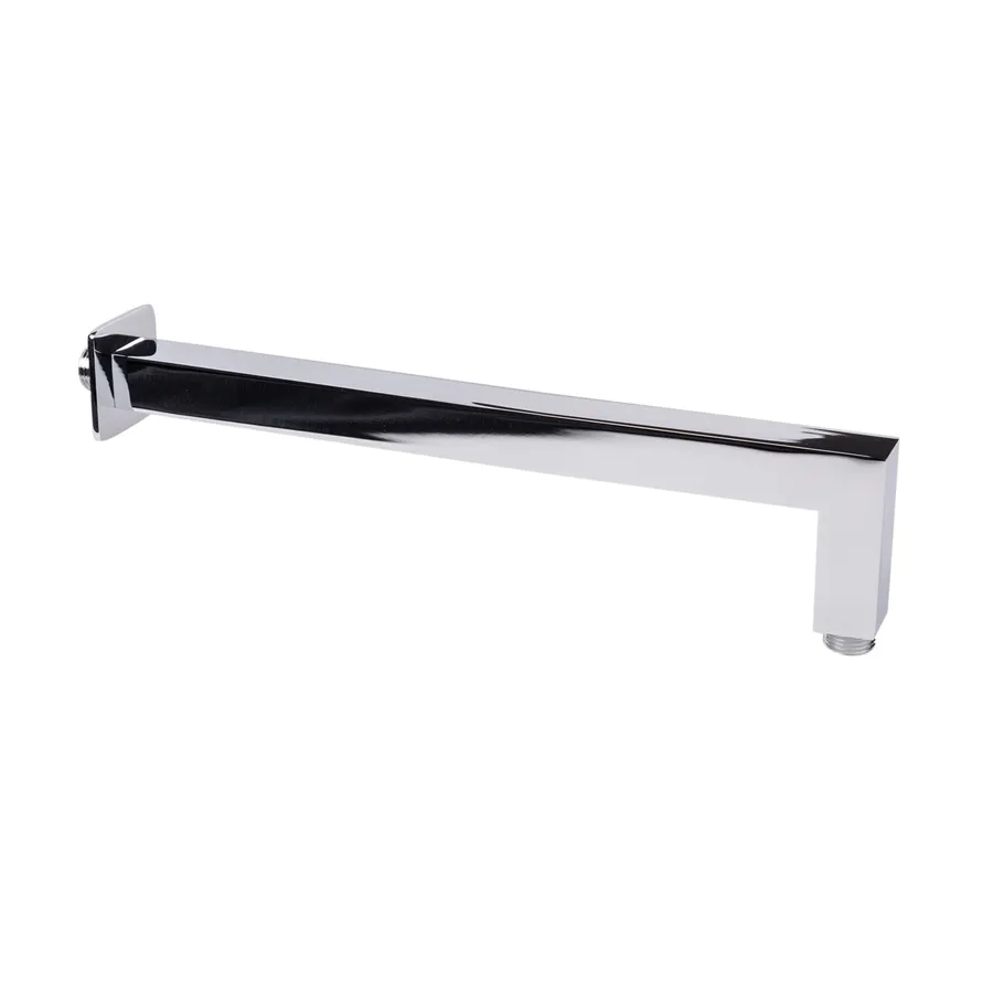 Braccio Doccia Extra Lungo in Acciaio Inox Braccio Soffione Doccia Soffione a Pioggia in Acciaio Set Flangia di Ricambio Braccio Doccia Fisso a Parete Finitura Cromata Sostituzione