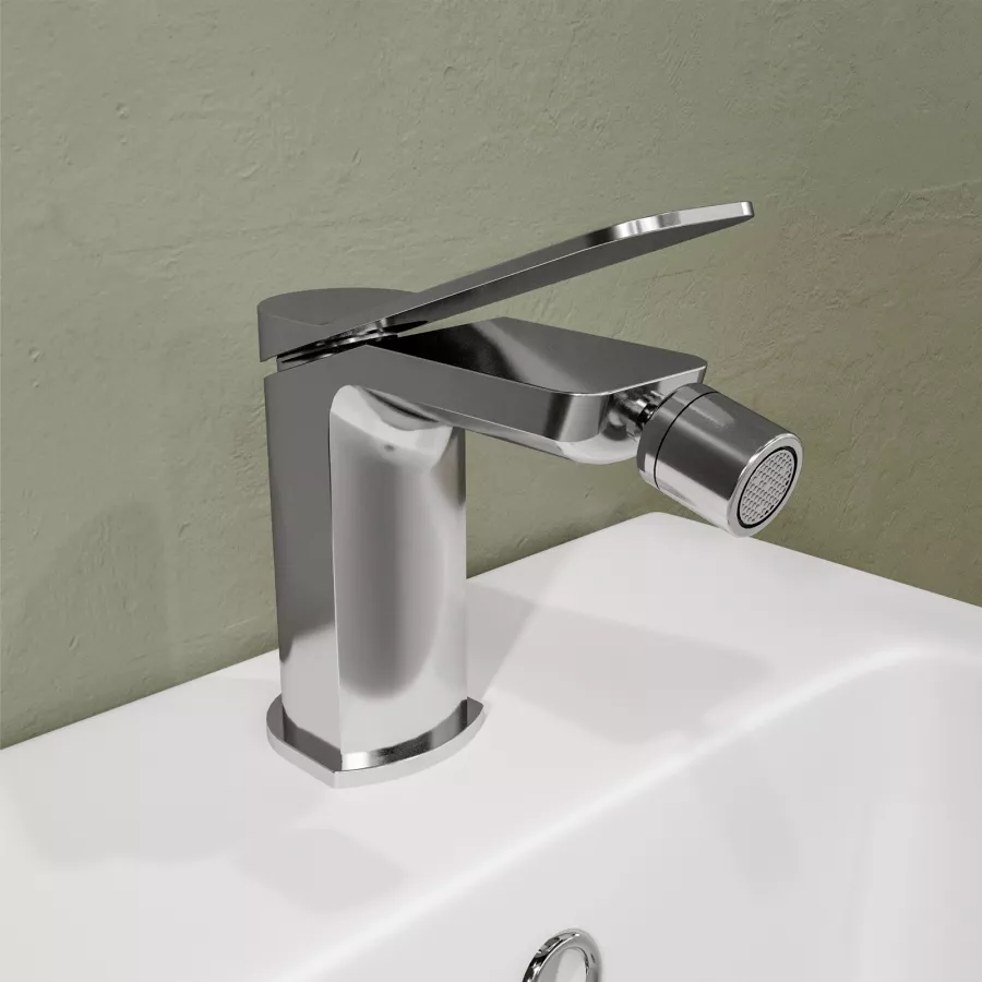 Set lavabo a muro canna 20 e bidet con esterno doccia cromo – Acq+5