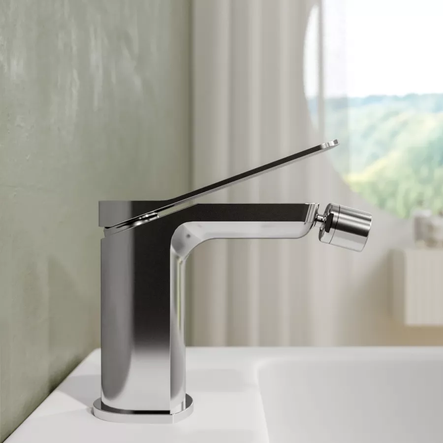 Set lavabo a muro canna 20 con piastra e bidet con esterno doccia  termostatico cromo – Acq