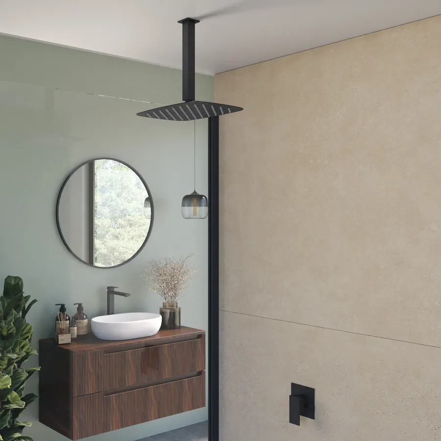Set Doccia Cromato Con Soffione Rettangolare 30x20 E Kit Doccino - Ideale Per Il Tuo Bagno - 6
