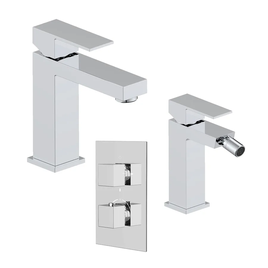 Miscelatore Termostatico Per Bidet In Ottone Cromato – Kit Doccetta WC Con Valvola, Tubo Inox 1,5 M, Staffa A Parete, Per Acqua Calda E Fredda