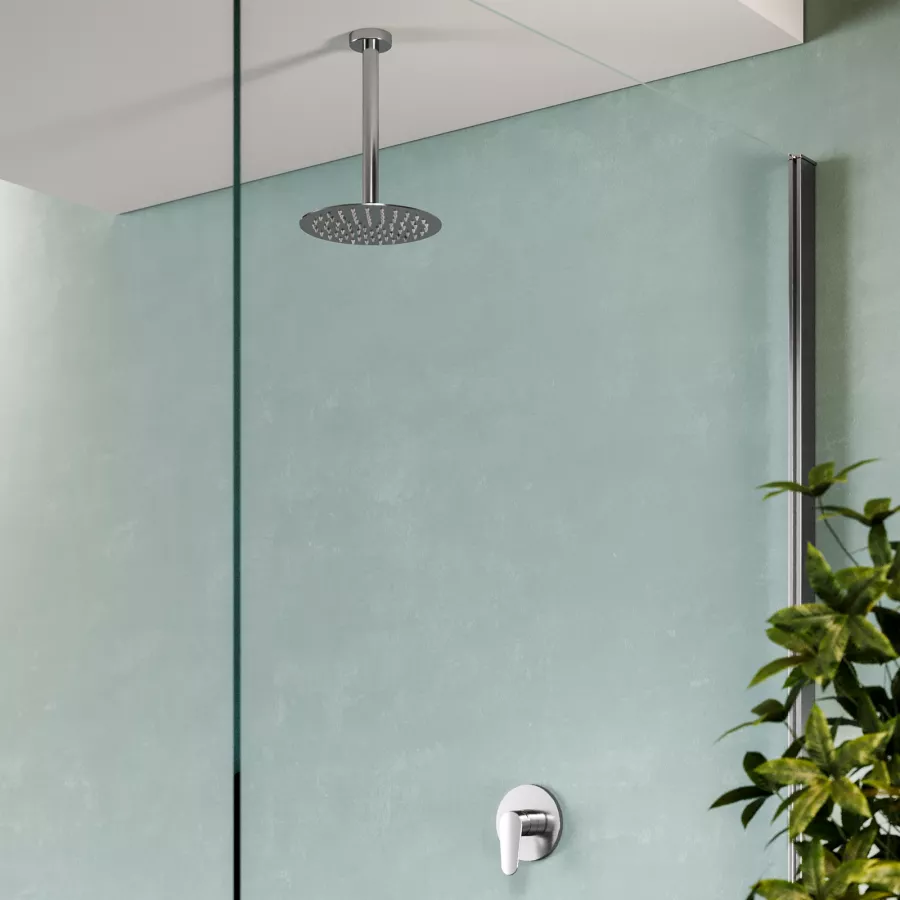 Staffa Per Doccia A Soffitto A Forma Di S – Prolunga In Acciaio Inox Cromato, Connettore G1/2, Per Soffione A Pioggia, Montaggio A Parete - 5