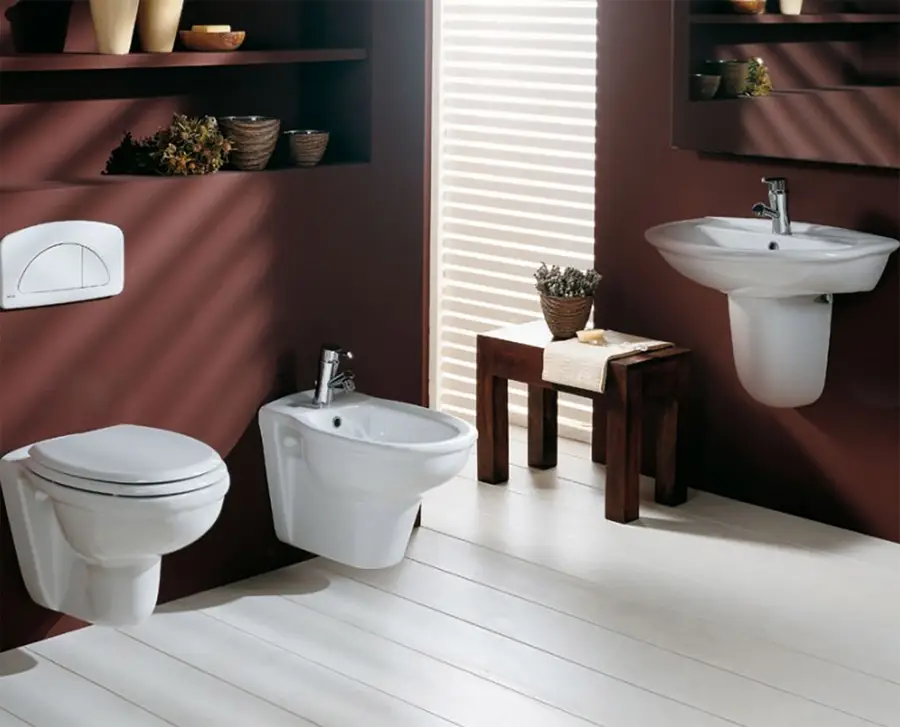 Lavabo Sospeso con semicolonna in ceramica My 65x50 — Bagnochic