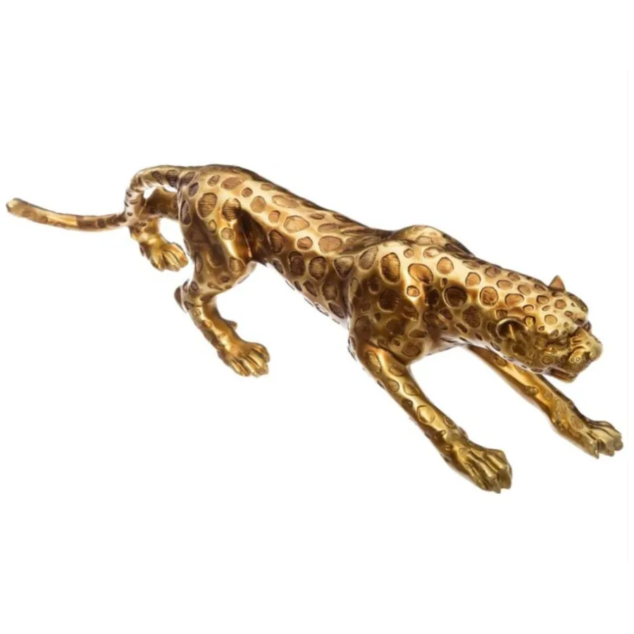 Figura decorativa 27h cm a forma di pavone in pietra artificiale oro