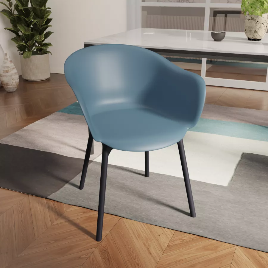 Pouf contenitore Ø 33 cm in tessuto blu avio con intreccio in paglia di  Vienna - Ludwig