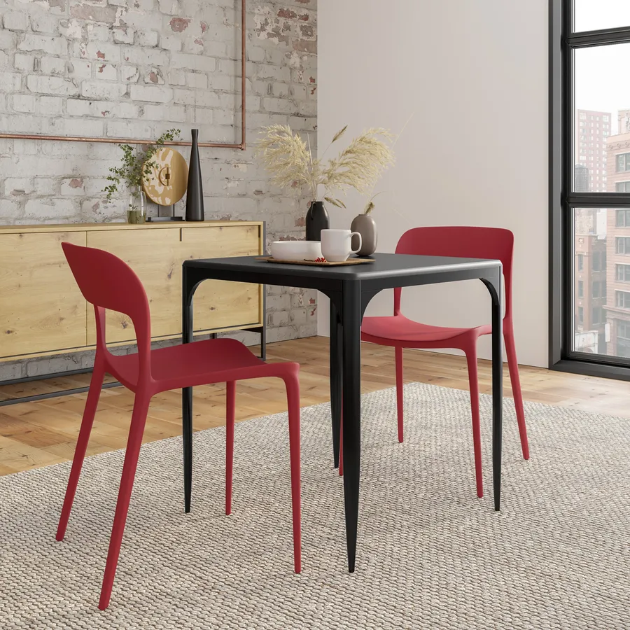 KOSMI - Sedia In Metallo Nero E Legno Scuro Stile Industriale Fabbrica Opaco Nero Opaco Seduta E Braccioli In Legno Scuro 85093459