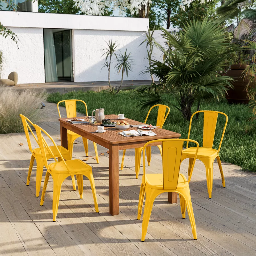 sogesfurniture Set di 5 tavoli da pranzo piccoli per 4 persone