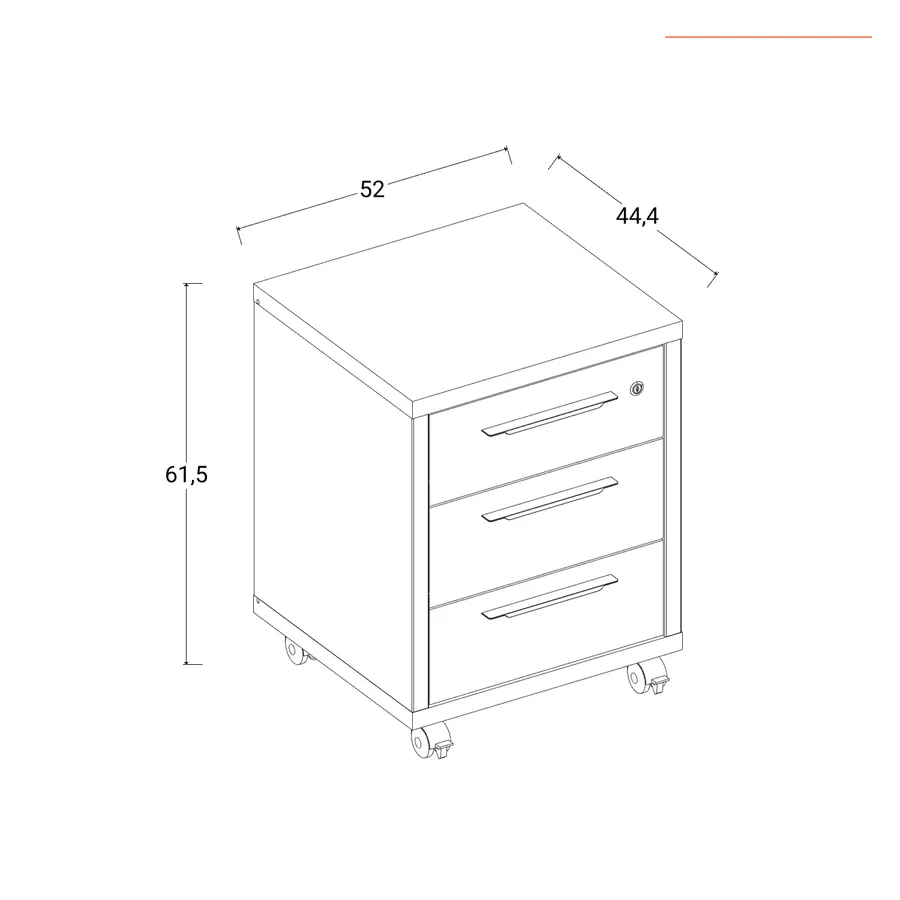 Il numero 1 del risparmio-ARES CASSETTIERA A 3 CASSETTI IN LEGNO 60 X 40 X 80 CM COLORE ROVERE