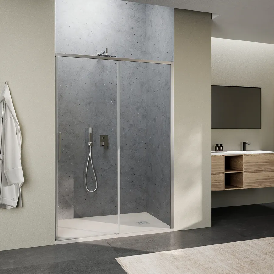 Box Doccia Scorrevole Per Nicchia 100x185cm - Vetro Temperato 5mm Trasparente - Foto 6