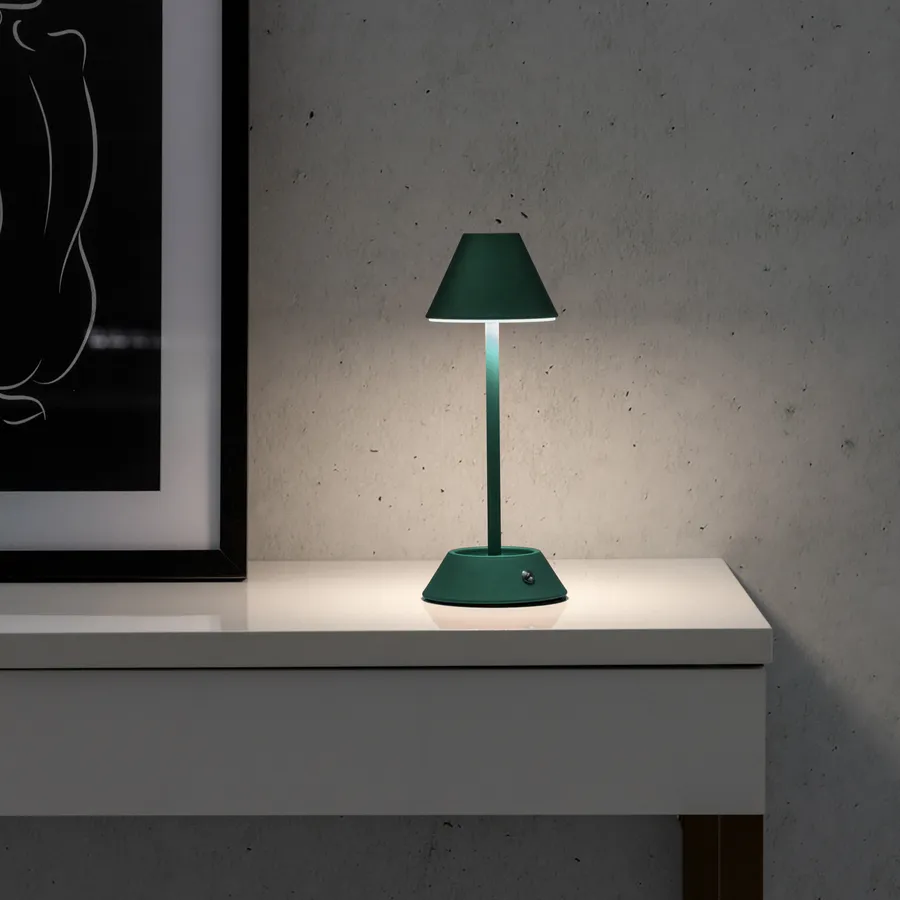 Pauleen Glowing Charm lampada da tavolo, base in ceramica verde