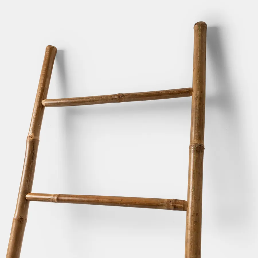 Casaria Porta Asciugamani In Bambù A Scala 3 Aste – Porta Salviette Autoportante 82x40x24 Cm, Carico 15 Kg, Per Bagno, Sauna E Camerini