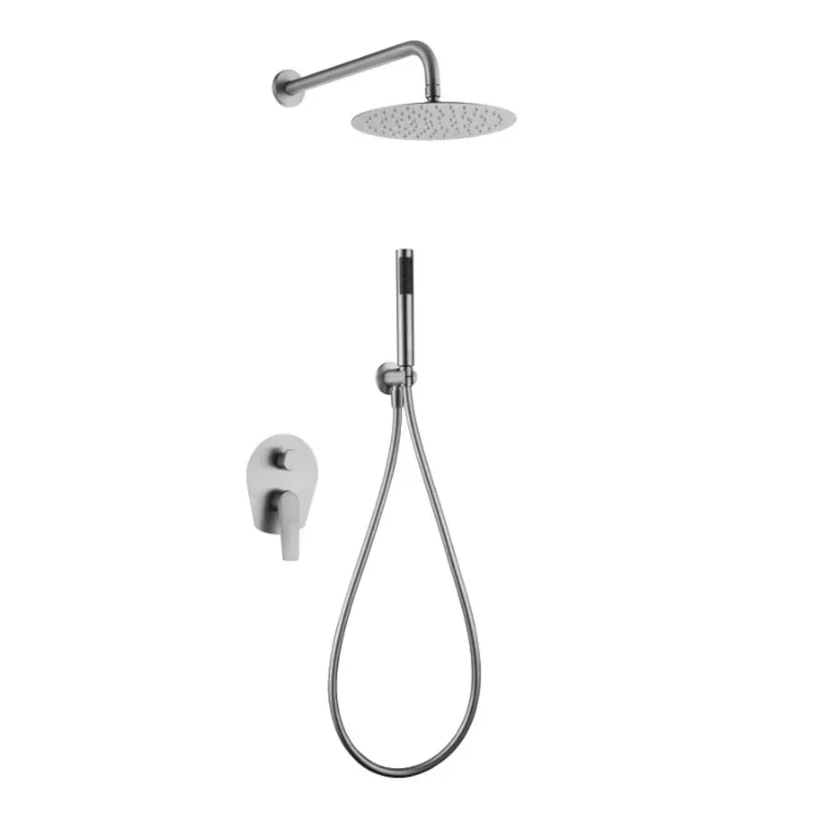 Set incasso doccia con deviatore e doccino con soffione a parete in ...