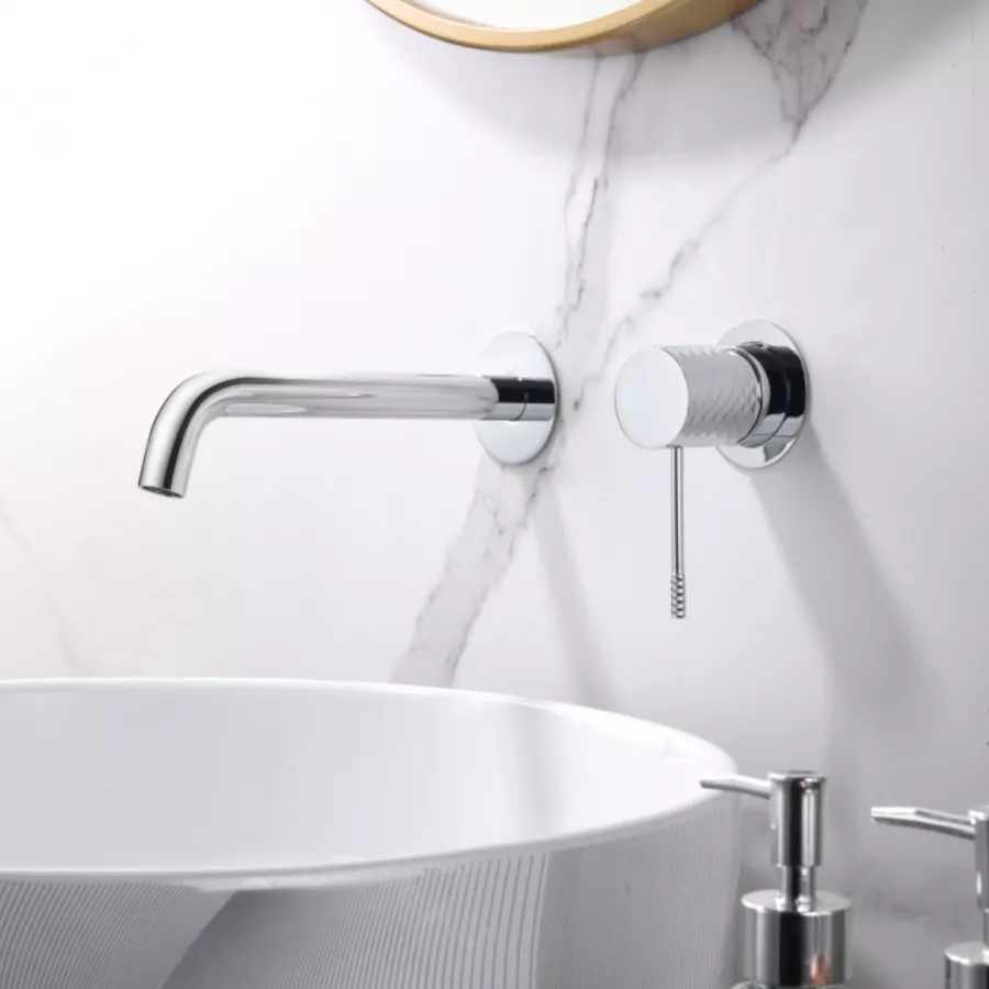 Miscelatore Lavabo A Muro In Ottone Cromo Fear