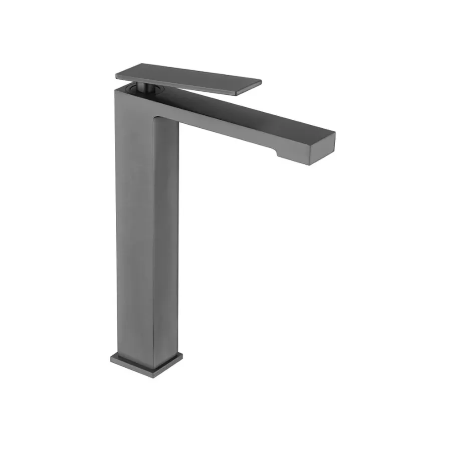 Rubinetto Lavabo A Muro DUCATI HD100, Colore Nero/Satinato, Cartuccia Ceramica