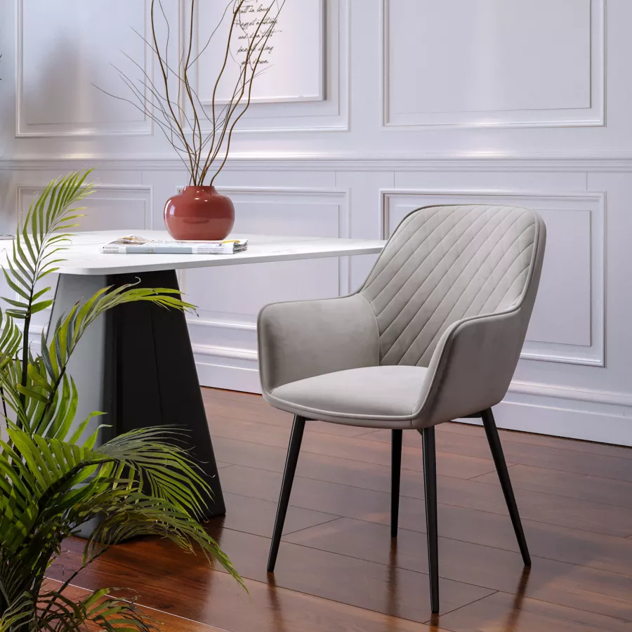 Poltrona Lounge Effetto Velluto Grigio - Con Struttura Legno Massiccio E Seduta Profonda | Per Soggiorno O Ufficio - Foto 8