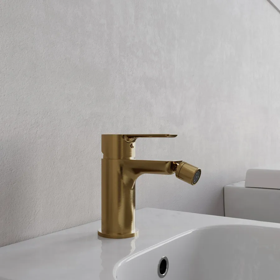 Rubinetto Per Bidè In Oro 13x12 Cm – Miscelatore Moderno Con Cartuccia In Ceramica E Tubi Flessibili Inclusi
