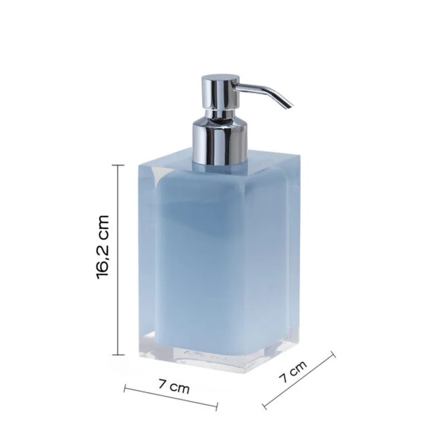 portasapone liquido e porta spazzolini Set dosasapone portaspazzolino e portasapone celeste e trasparente