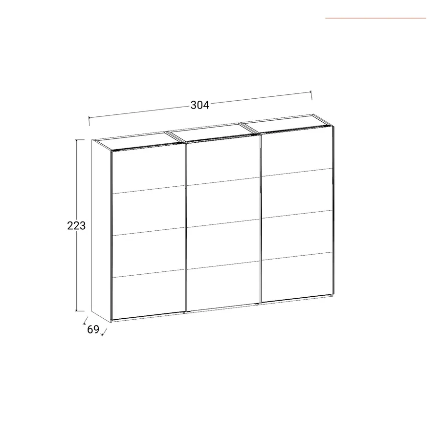 Forte Helen Armadio 3 Ante Con Specchio 180 Cm - Bianco Moderno, 180,6x212,9x59 Cm, Struttura Robusta, Ante Soft Close, Per Camera E Corridoio
